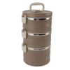 Stackable Lunch Box 304 Stainless Steel 3 Layers Leakage Proof Round Insulated Food Container for Work School Travel