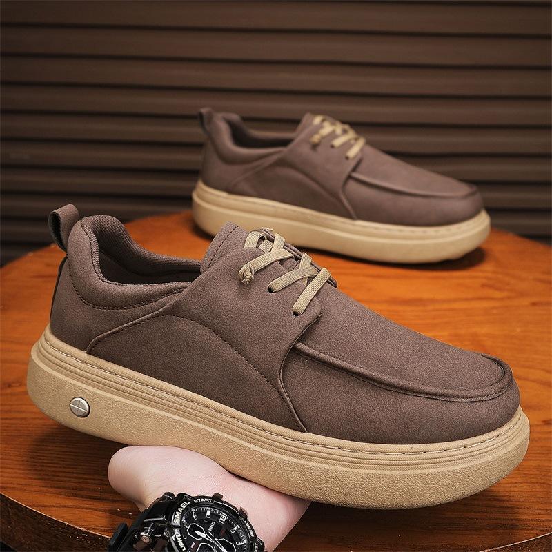 

Autumn new daily travel lightweight casual shoes soft sole wear-resistant comfortable lace-up board shoes 44 коричневий