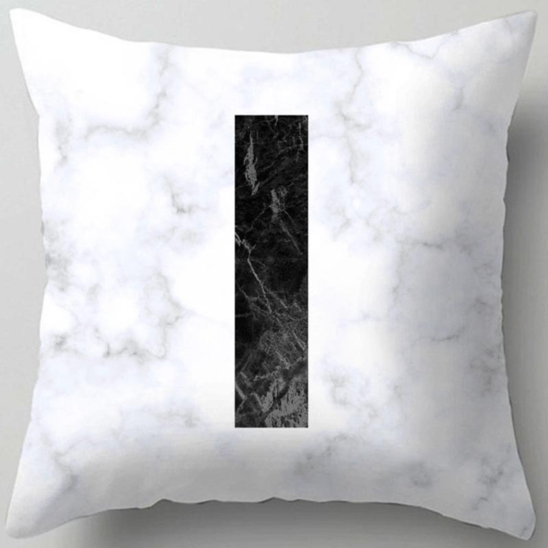 Marble Letter Print Pillowcase Decorative Pillow Sofa Cushion Cover Home Decor Pillowcase