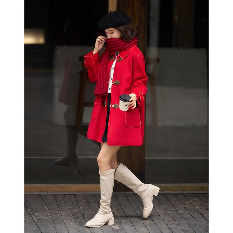 Demana Women's Loose-Fit Double-Sided Wool Blend Coat