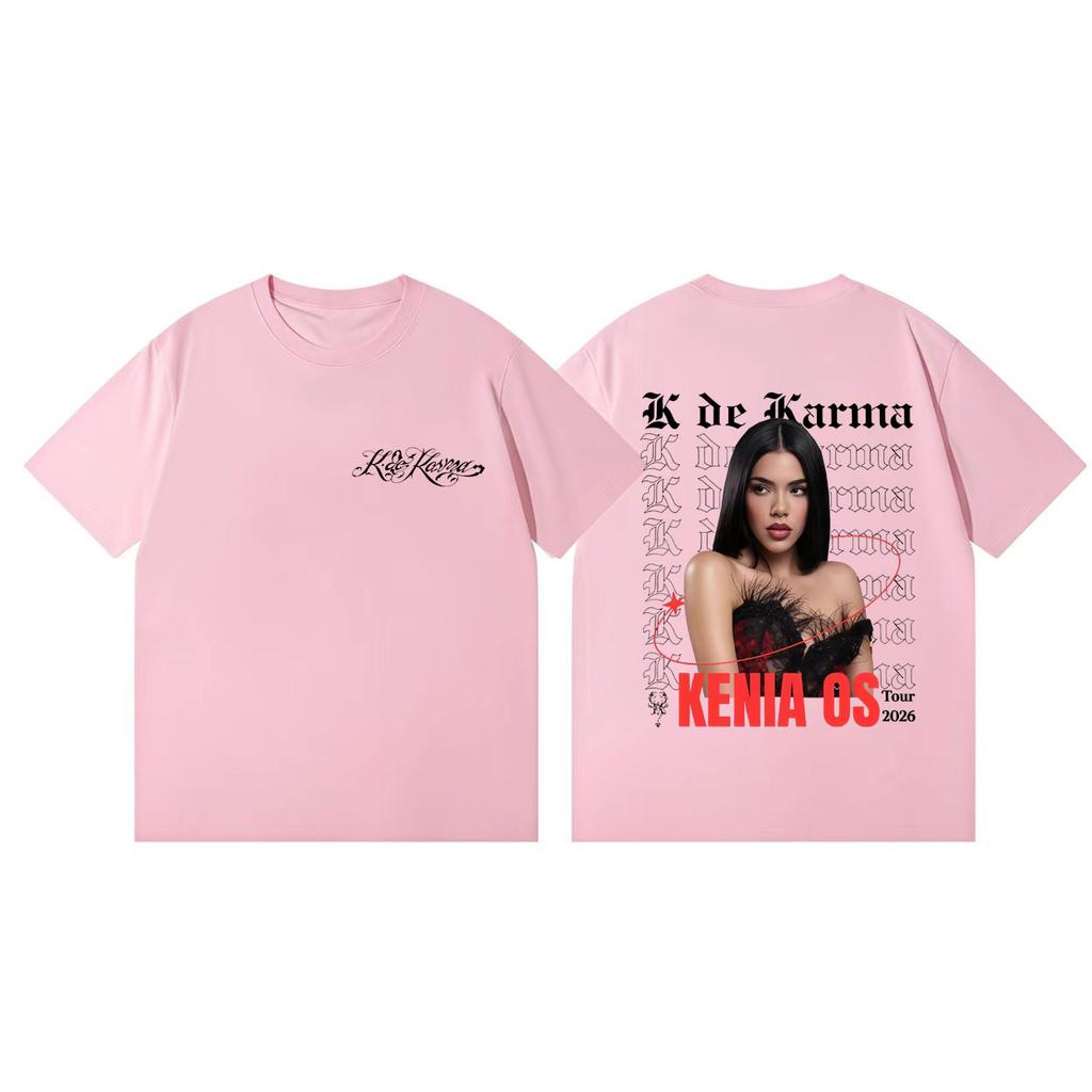 Singer Kenia Os K De Karma Tour 2026 Graphic T Shirts Unisex Women Fashion Aesthetic Tshirt Summer Casual Loose Cotton Tshirts
