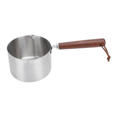 Butter Warmer Pot Wooden Handle 304 Stainless Steel Mini Milk Boiling Pot for Kitchen