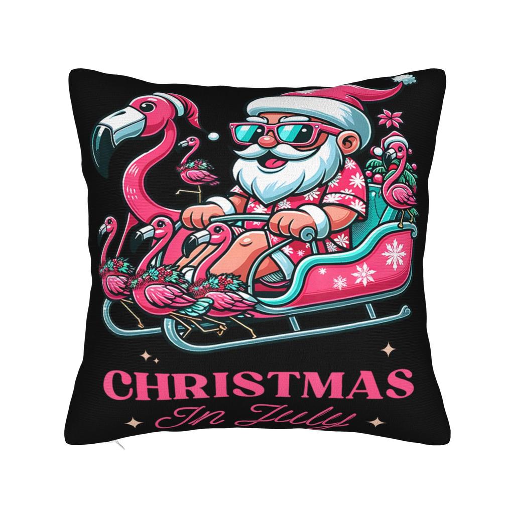 Decorative Pillow Covers Christmas In July Vacation Merch Bedroom Pillow Case Cover Square Multiple Sizes