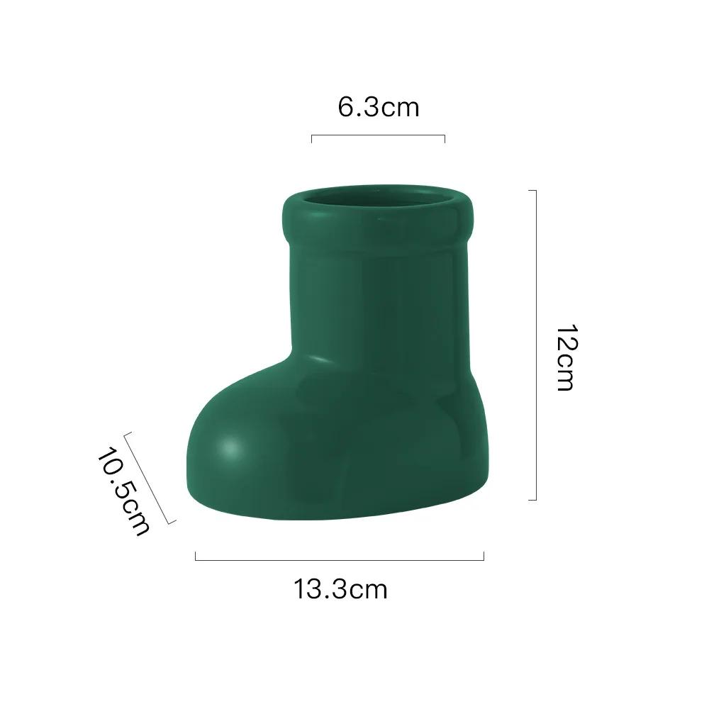 Creative Ceramic Vase Boots Shoe Cute Cartoon Pen Holder Tabletop Storage Ikebana Flower Vase Boots Pot Home Decoration Accessor