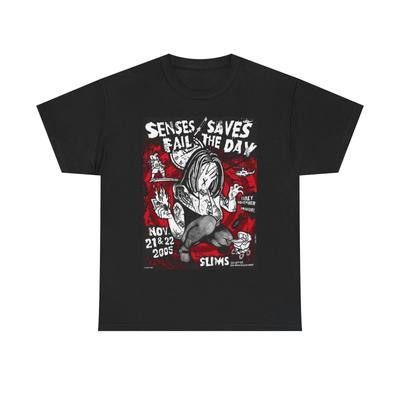 Tričko Senses Fail Retro Emo Rocková Kapela Merch Punk Unisexové Těžké Bavlněné Tričko