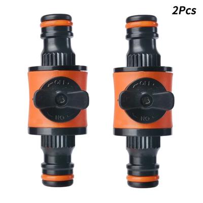 2PCS Garden Hose Shut-Off Valve Connector, Pipe Coupler Water Stop Joint for Irrigation System Repair