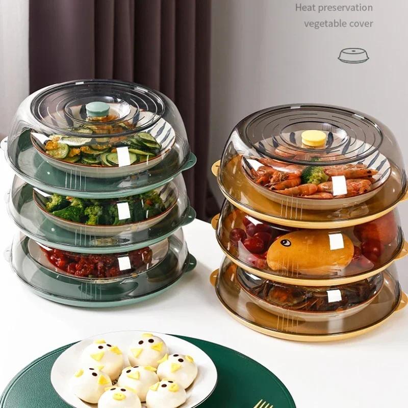 Household Food Insulation Cover Transparent Stackable Dust-Proof Insect Food Insulation Cover Kitchen Gadgets Reusable