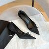 Fashion Fashion Mesh Lace Embroidery Bowknot Women Pumps Elegant Pointed Toe Office Thin High Heels Female Summer Party Dress Shoes