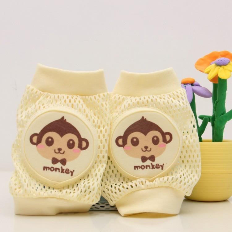 0-3 Children's Summer Mesh Sponge Knee Pads for Babies Crawling, Learning To Walk, Breathable Cartoon Knee Pads for Infants and