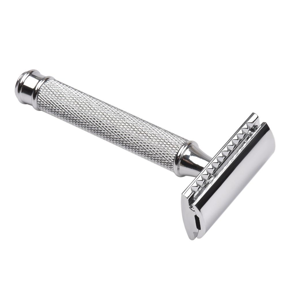 Double , Stainless Steel Manual Shaving with Rotatable Design for Men, Detachable Blades, Lightweight and Portable for Salon or Use