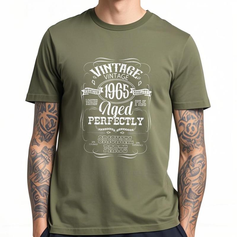 Men Brand Tshirt Oversized Summer Boys Tshirt Vintage 1965 Aged Perfectly Original Short Sleeve Printed Round Neck Top Tees