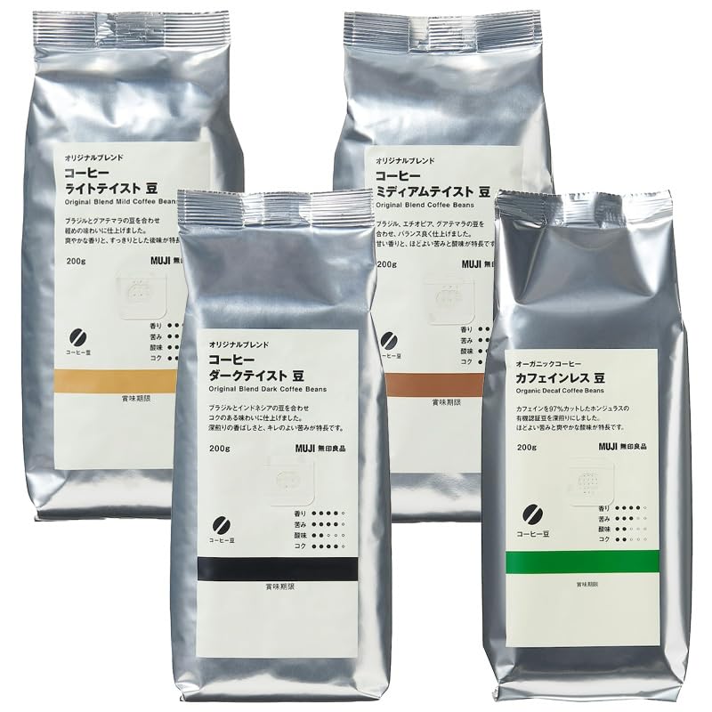 Set purchase Muji Original Blend Coffee Beans Light Taste + Medium Dark Decaffeinated FoodBeveragesAlcohol