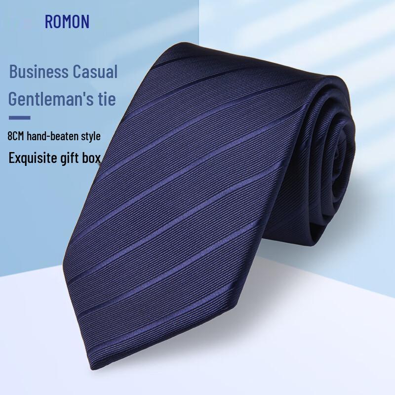 Romon Men s 8cm Striped Hand-Tied Business Tie 145x8cm