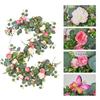 Artificial Eucalyptus Garland with Peony Flower Faux Floral Greenery Garland for Wedding Party Table Centerpiece Room Backdrop Decor