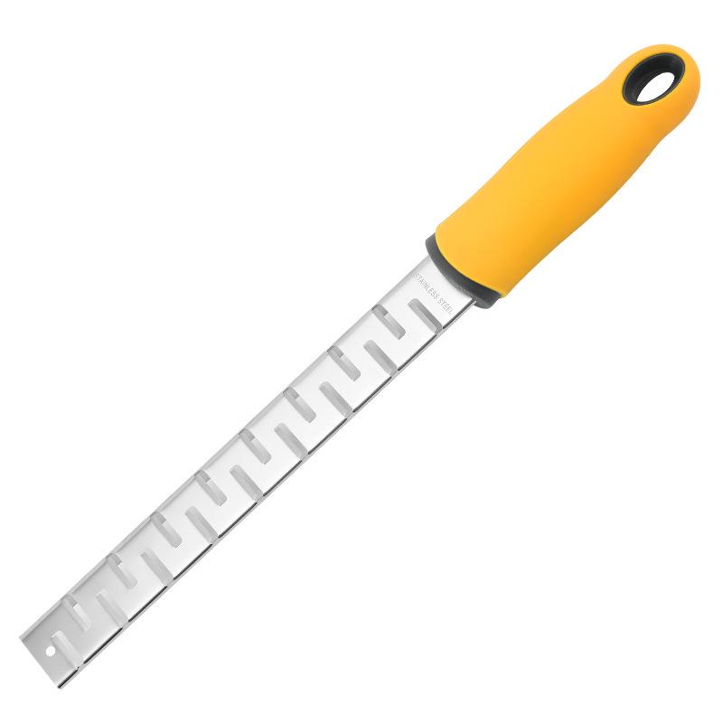 Versatile 304 Stainless Steel Grater with Rubber Handle - Cheese, Potato, Lemon Zester