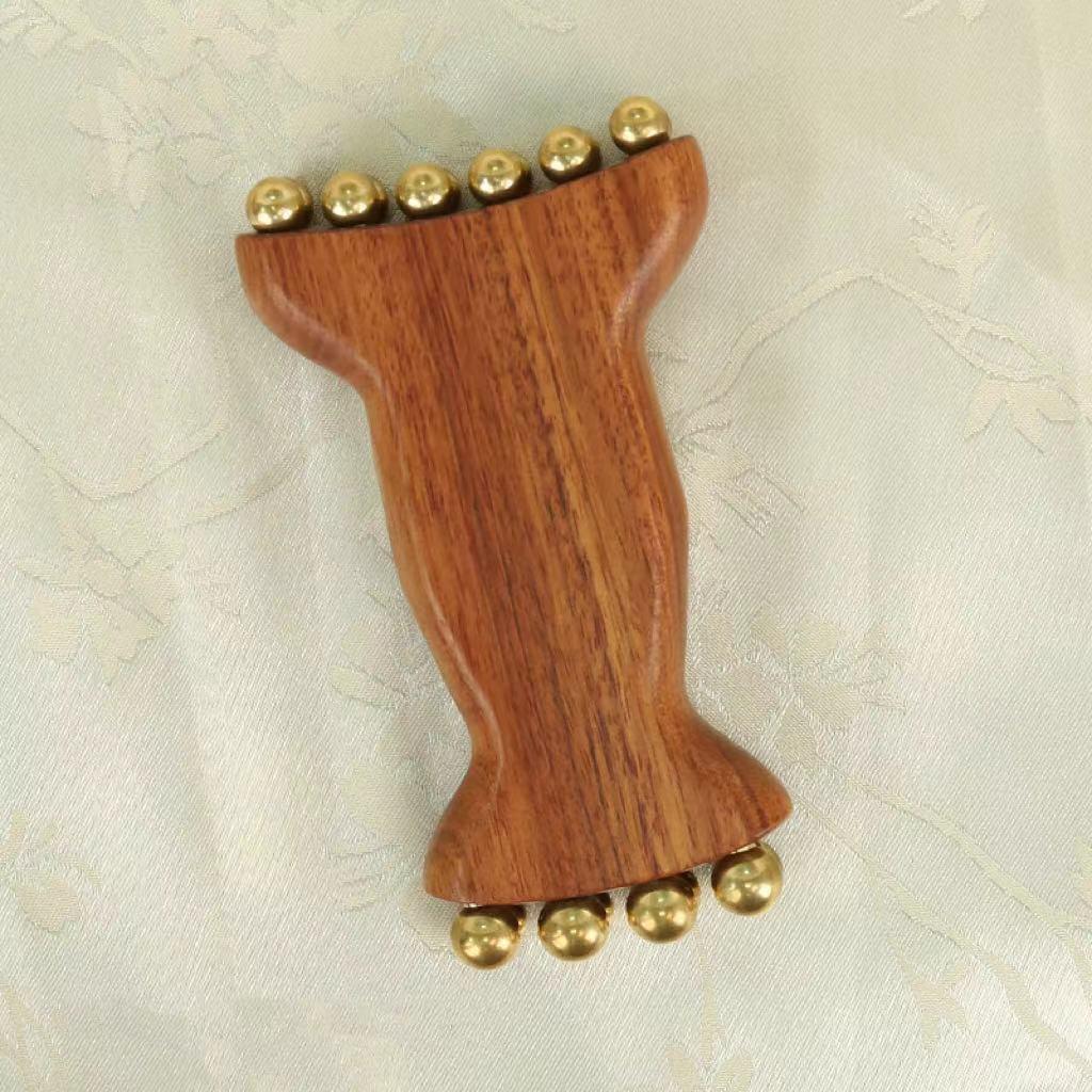 Green Sandalwood & Brass Gold Bead Facial Massager for Jawline and Face Lifting