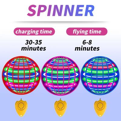 Jouets Balle Volante Boomerang Spinner Drone à Commande Manuelle Mini OVNI Rotatif à 360° Avec Lumières LED Pour Enfants Cadeaux d'Anniversaire Amusants