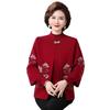 Mom's 2025 Autumn/Winter Knitted Cardigan with Embroidery for Middle-Aged and Elderly Women