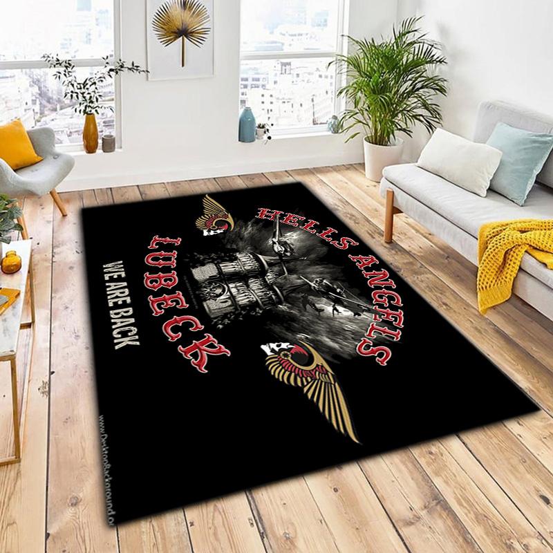 Gang Motorcycle enthusiasts Hells Angels Motorcycle Club carpet is suitable for living room and bedroom doormats office balcony decorative carpet V8