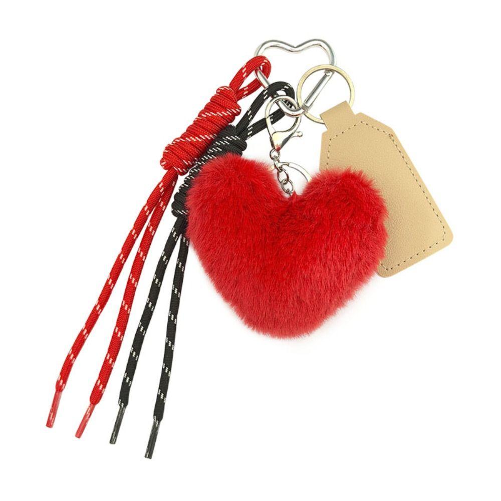 Birthday Gift Rabbit Fur Keychain Cute Plush Dolls Pendant Creative Heart Plush Keychain Girl/Boy