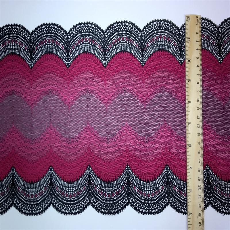 23cm Široká Zoubkovaná Strečová Krajka, Vícebarevná Elastická Šicí Krajka pro Spodní Prádlo, Podprsenku, Kalhotky, Šaty, Oděv, Domácí Dekoraci, Tvoření