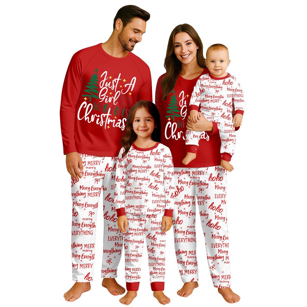 Seturi asortate pentru familie Pijamale, ținute de lounge, Set cu mâneci lungi+pantaloni asortate pentru familie