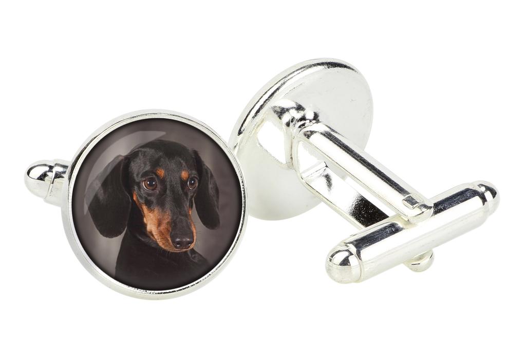 Dachshund Smooth-haired, Wiener dog, Badger dog - cufflinks in a box, handmade jewelry, product of the Art-Dog brand