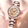 OLEVS Brand Rose Gold Ceramics Automatic Mechanical Women Watch Fashion Ladies Rhinestone Skeleton Luxury Watches Reloj Mujer