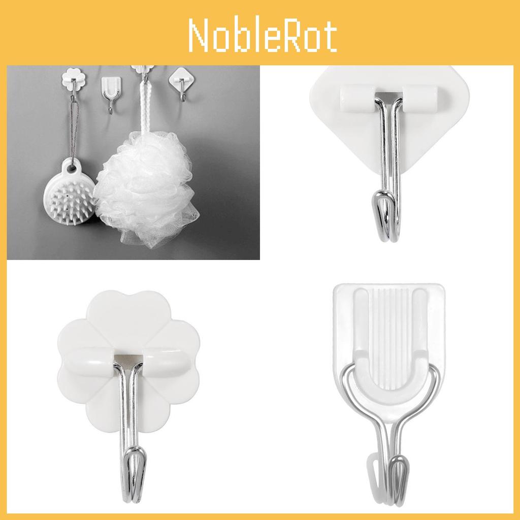 Sticky Compact Plastic Hook Rounded Design Bathroom Kitchen Storage Decoration