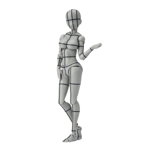 TAMASHII NATIONS S.H.Figuarts Body-chan - Kentaro Yabuki - Edition Wireframe (Gray Color Ver.) (Rerelease) Approximately 135mm PVC & ABS Painted Movab