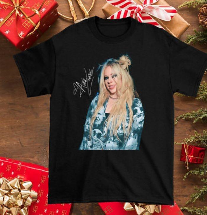 Хлопковая футболка унисекс Avril Lavigne Signature Черная Полный размер от S до 5XL NS10 S
