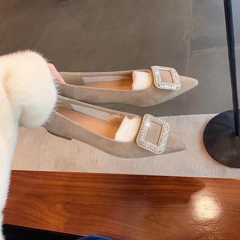 

Виноградная мать весна новая корейская драма героиня~ изысканная сверкающая бриллиантовая пряжка темперамент маленький острый носок мелкий вырез плоская подошва одиночный 40