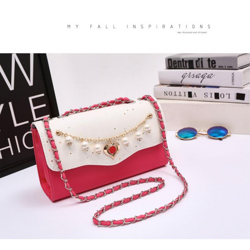 

Сумка женская новая простая сумка-мессенджер цепочка сумка на плечо нишевый дизайн твердая розы красного