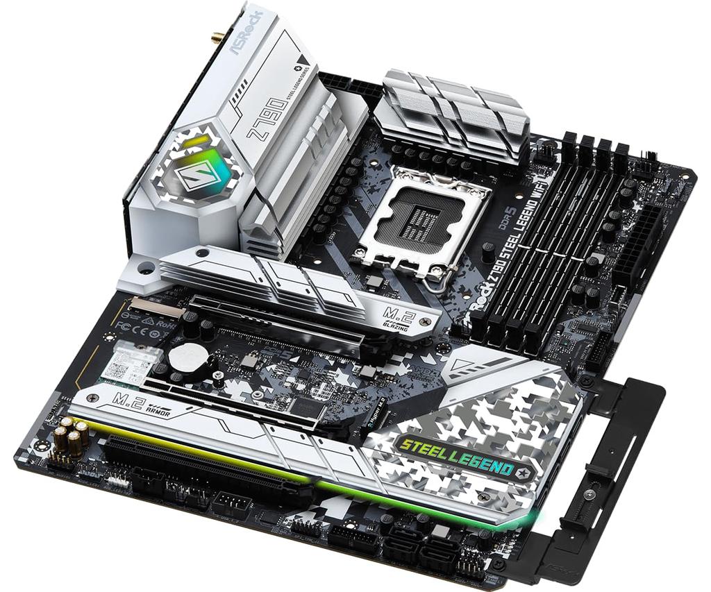 ASRock Motherboard Z790 Steel Legend WiFi Compatible with Intel 12th and 13th Generation CPU Z790 Chipset DDR5 ATX Motherboard Authorized Distributor
