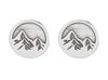 Silver Earrings Hoops Mountains Oxidized Women's Studs Circles 8Mm Silver 925