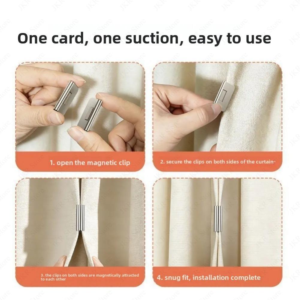 New Strong Magnetic Curtain Clips Nail Free Blackout Closure Clips Keep Curtain Closed Prevent Light Leaking For Bedroom Office