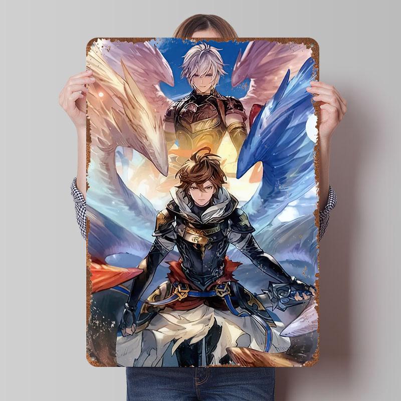 

Blazblue Game Printed Poster Customized Wall Art Retro Vintage Metal Tin Signs for Modern Home Decoration Luxury Room Decor Men 7.9x11.8In(20x30cm)