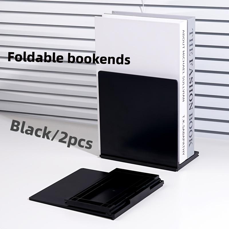 

2pcs Foldable L-Shaped Bookends with Dividers - Portable PP Material, Ideal for Home Office Organization, Book Organization