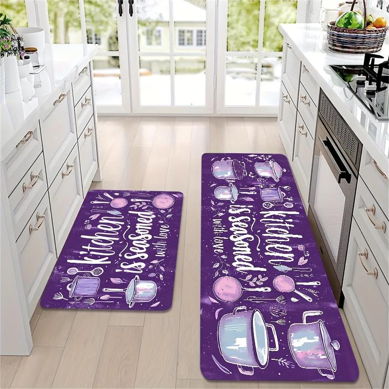1Pcs Anti Fatigue Kitchen Rugs, OneHouse Coffee Print Waterproof Non-Slip Thick Cushioned Kitchen Mat Heavy Duty Comfort Standing Mat for Kitchen