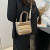 Adjustable Strap Puffy Handbag Large Capacity Puffer Crossbody Bag Quilted Shoulder Bag  Casual