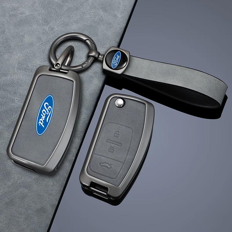 KLYD4 New Car Flip Folding Key Case Cover For Ford Focus 2 3 Ecosport C-Max S-Max Ka Mondeo Kuga Galaxy Fiesta Keychain Accessories