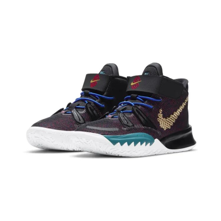 Nike Kyrie 7 PreSchool 'Chinese New Year' (Unisex) Black / Spirit Teal / Hyper Pink / Metallic Gold Kids' Basketball Shoes CW3240 001