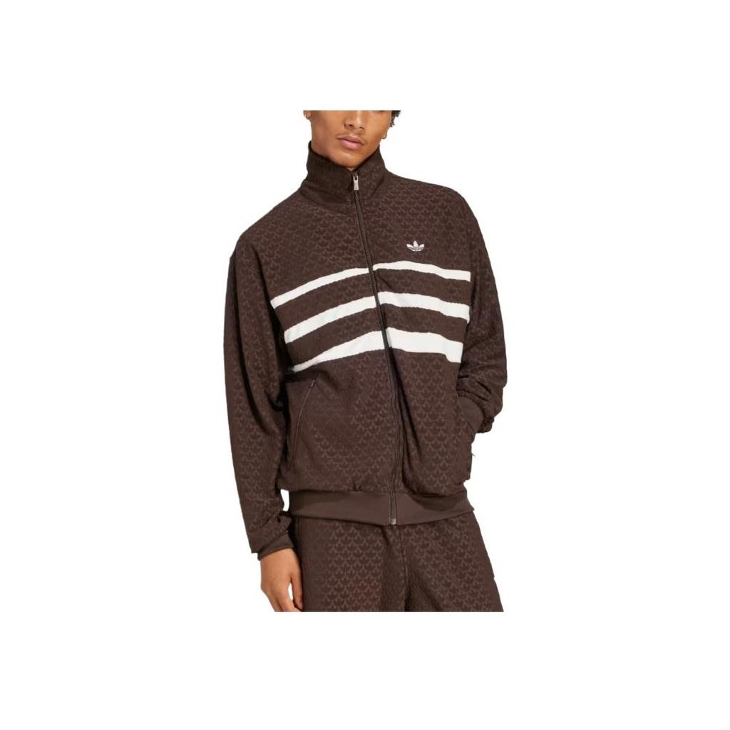 Adidas Originals Monogram Track Top Casual Comfortable Soft Versatile Jacket Men Jackets Dark-Brown JP4419