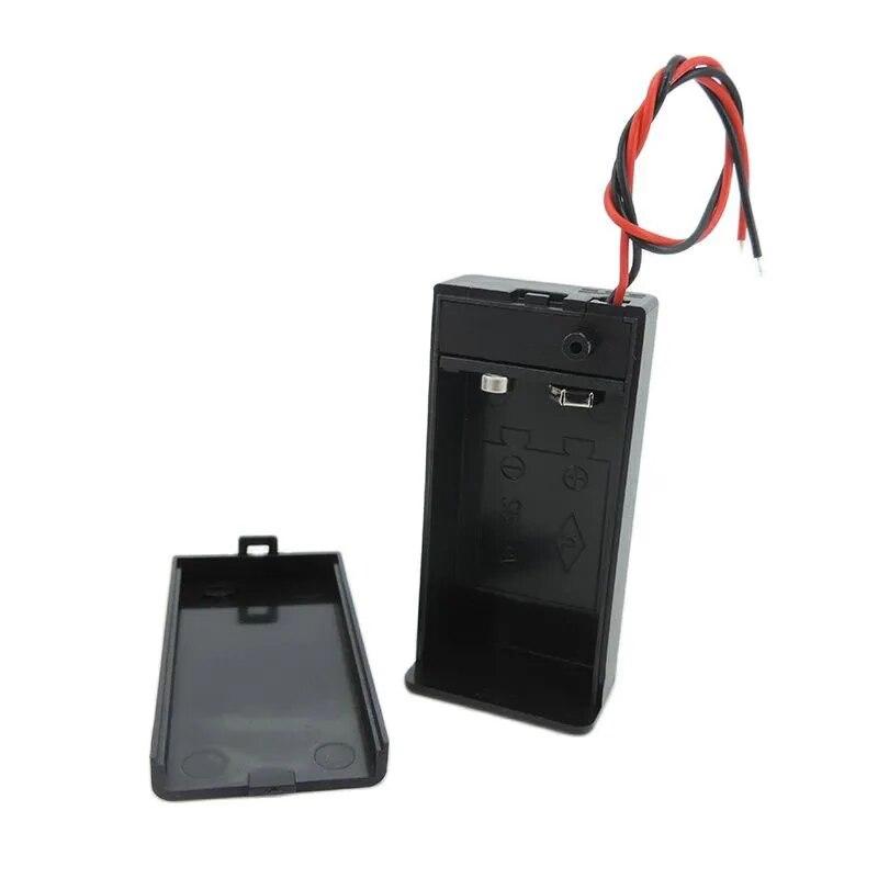 Pachet cutie de 9 volți Comutator de alimentare Suport negru de baterie de 9 V cu comutator ON/OFF sau fără capac