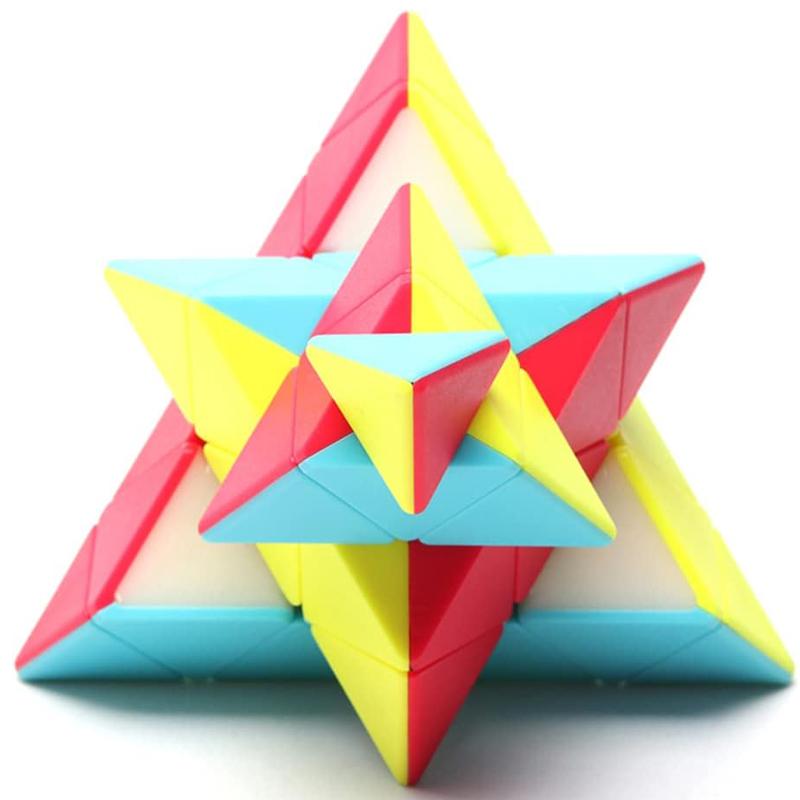 Pyramid Speed Cube 4x4x4 Stickerless Triangle Brain Teaser Puzzle for Kids Boys Girls Educational Toys Best Gifts Cubo Mágico