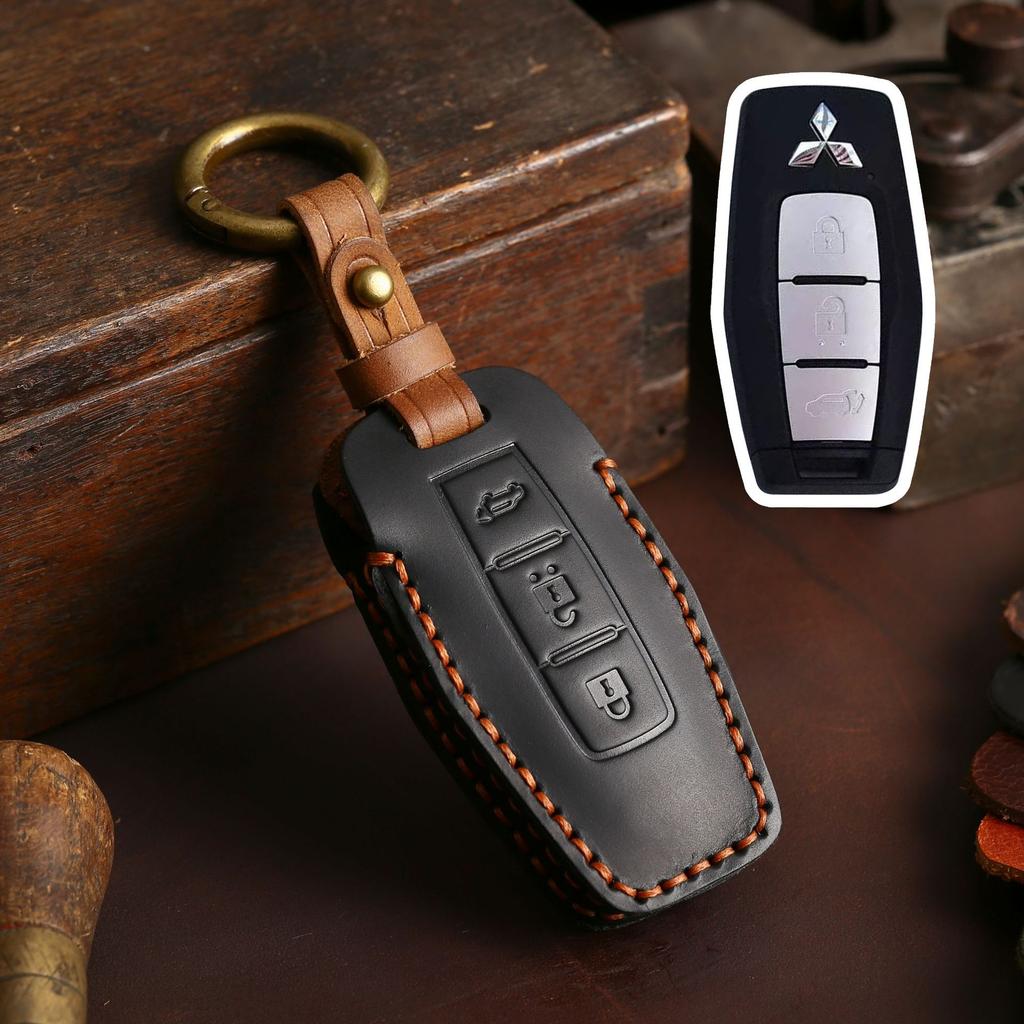 Suitable for 2023 new GAC-Mitsubishi Outlander key cover keychain leather retro key protection bag