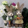 Easter Bunny Decoration Simulation Rabbit Figurine Ornament for Office Kitchen Farmhouse Spring Home Decor Carrot