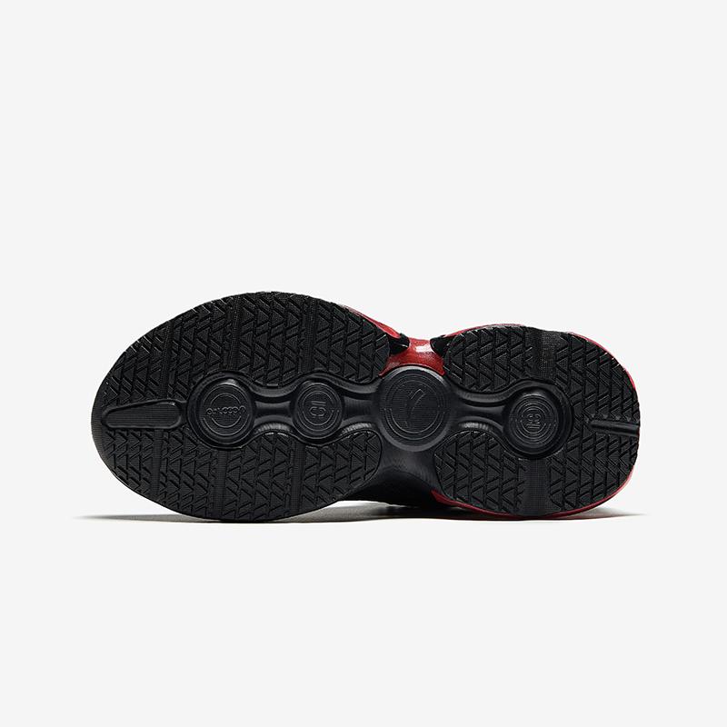 Anta Kids Energy Ring 10.0 No-Tie Rotating Buckle Rebound Lightweight Shock Absorption Low-Top Running Shoes Kids running shoes Black Red 312445588-4