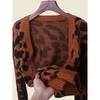 Maillard Wear Leopard-Print Sweater Autumn and Winter Outerwear Idle Style Knitting Women's Overcoat