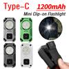 Hands-Free Magnetic Small Pocket Light 1200mAh Type-C Rechargeable Portable Mini Clip-on Flashlight for Outdoor Camping Walking
